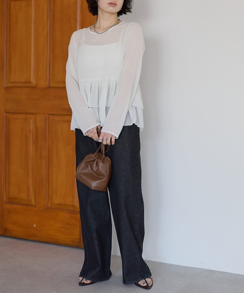 r.（アールドット）の「シアードット　ティアードブラウス（シャツ/ブラウス・レディース・ホワイト/ブラック/アイボリー・FREE）」の14枚目の写真