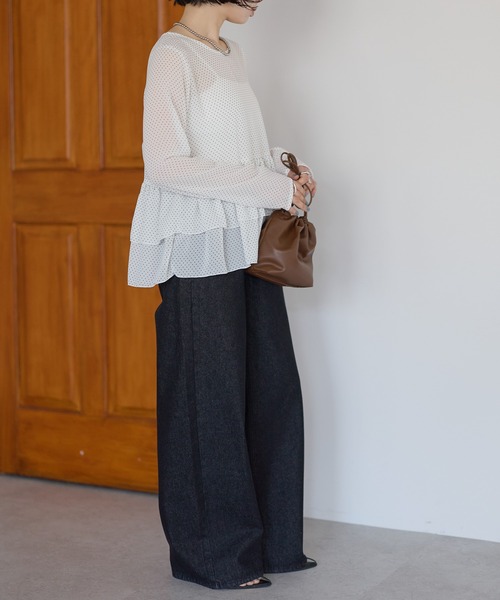 r.（アールドット）の「シアードット　ティアードブラウス（シャツ/ブラウス・レディース・ホワイト/ブラック/アイボリー・FREE）」の17枚目の写真