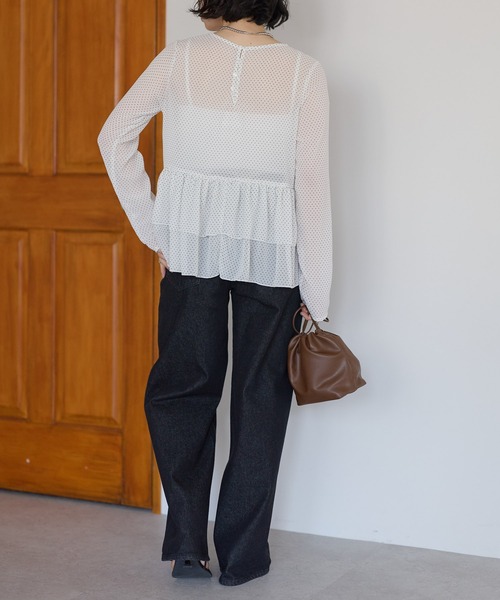 r.（アールドット）の「シアードット　ティアードブラウス（シャツ/ブラウス・レディース・ホワイト/ブラック/アイボリー・FREE）」の19枚目の写真