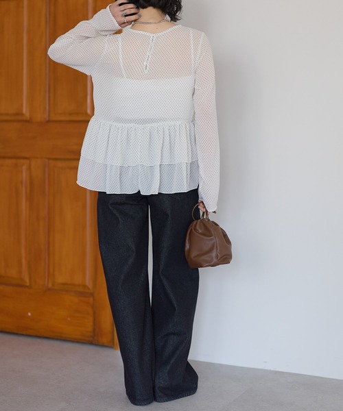 r.（アールドット）の「シアードット　ティアードブラウス（シャツ/ブラウス・レディース・ホワイト/ブラック/アイボリー・FREE）」の20枚目の写真