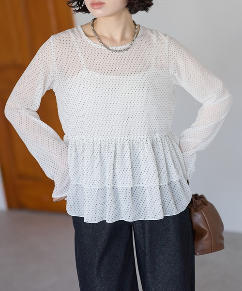 r.（アールドット）の「シアードット　ティアードブラウス（シャツ/ブラウス・レディース・ホワイト/ブラック/アイボリー・FREE）」の21枚目の写真