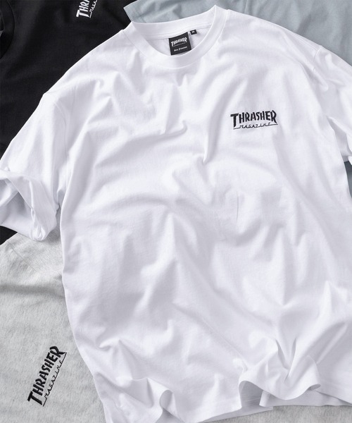 THRASHER(スラッシャー)の「【70】【THRASHER/スラッシャー】ワンポイント刺繍 バックロゴデザイン アソート プリントTシャツ(Tシャツ/カットソー・メンズ・ホワイト系/ホワイト系1/ホワイト系2/ホワイト系3/ホワイト系4/ブラック系/ブラック系1/ブラック系2/ブラック系3/ブラック系4/ライトグレー系/ライトグレー系1/ライトグレー系2/ライトグレー系3/ライトグレー系4/ライトグリーン系/ライトグリーン系1/ライトグリーン系2/ライトグリーン系3/ライトグリーン系4/サックスブルー系/サックスブルー系1/サックスブルー系2/サックスブルー系3/サックスブルー系4・M/L/XL)」の4枚目の写真