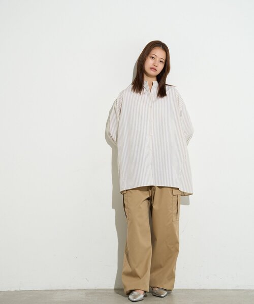 B-DAY STORE(ビーデイストア)の「【B-DAY STORE】ストライプカフスシャツブラウス(シャツ/ブラウス・レディース・ブルー/ネイビー/イエロー・0)」の11枚目の写真