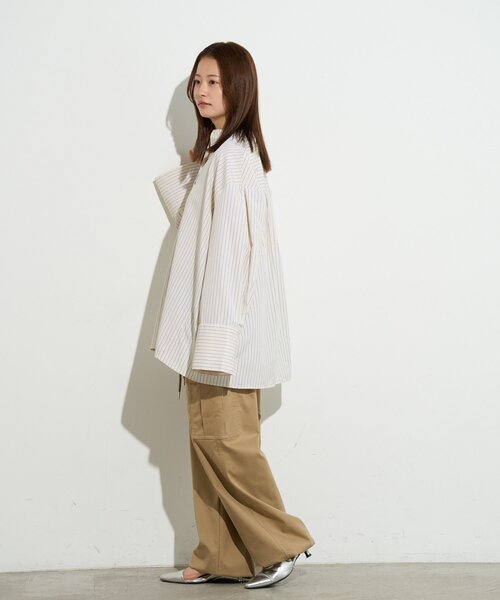 B-DAY STORE(ビーデイストア)の「【B-DAY STORE】ストライプカフスシャツブラウス(シャツ/ブラウス・レディース・ブルー/ネイビー/イエロー・0)」の12枚目の写真