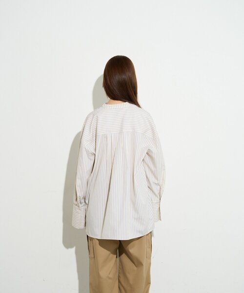 B-DAY STORE(ビーデイストア)の「【B-DAY STORE】ストライプカフスシャツブラウス(シャツ/ブラウス・レディース・ブルー/ネイビー/イエロー・0)」の13枚目の写真