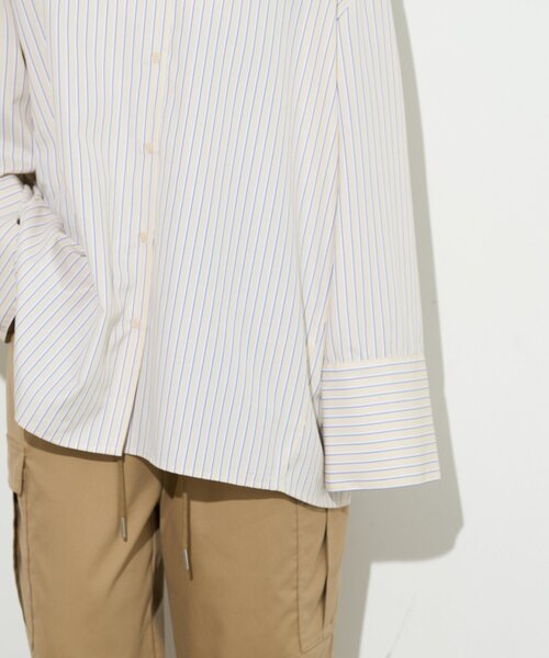B-DAY STORE(ビーデイストア)の「【B-DAY STORE】ストライプカフスシャツブラウス(シャツ/ブラウス・レディース・ブルー/ネイビー/イエロー・0)」の18枚目の写真