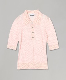 GANNI（ガニー）の「Sheer Cotton Printed Polo K2491（ニット/セーター）」