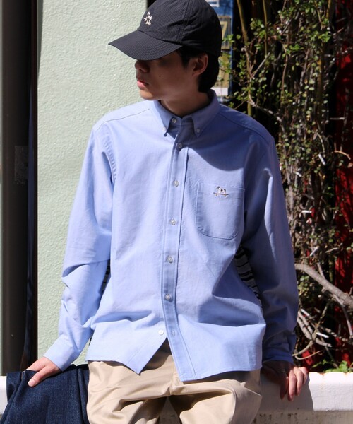 GLOSTER（グロスター）の「【フレブル刺繍】ボタンダウン コンビシャツ（シャツ/ブラウス・メンズ・ホワイト/ネイビー/サックスブルー・S/M/L）」の4枚目の写真