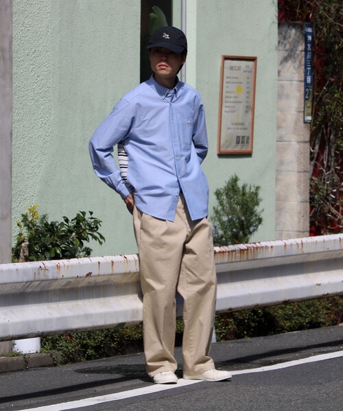 GLOSTER（グロスター）の「【フレブル刺繍】ボタンダウン コンビシャツ（シャツ/ブラウス・メンズ・ホワイト/ネイビー/サックスブルー・S/M/L）」の5枚目の写真