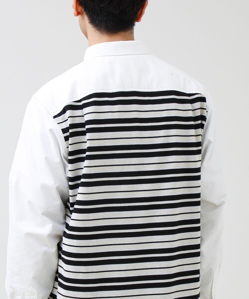 GLOSTER（グロスター）の「【フレブル刺繍】ボタンダウン コンビシャツ（シャツ/ブラウス・メンズ・ホワイト/ネイビー/サックスブルー・S/M/L）」の11枚目の写真