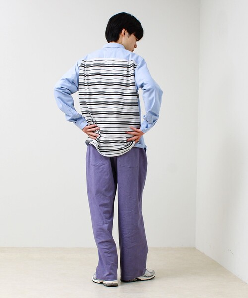 GLOSTER（グロスター）の「【フレブル刺繍】ボタンダウン コンビシャツ（シャツ/ブラウス・メンズ・ホワイト/ネイビー/サックスブルー・S/M/L）」の18枚目の写真