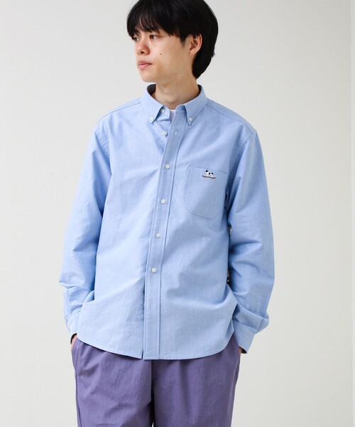 GLOSTER（グロスター）の「【フレブル刺繍】ボタンダウン コンビシャツ（シャツ/ブラウス・メンズ・ホワイト/ネイビー/サックスブルー・S/M/L）」の19枚目の写真