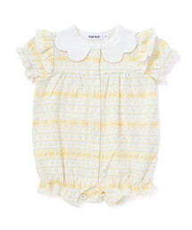 SLAP SLIP BABY（スラップスリップベビー）の「【お揃い】スカラップ襟花柄カバーオールベビー(60~80cm)（ロンパース）」