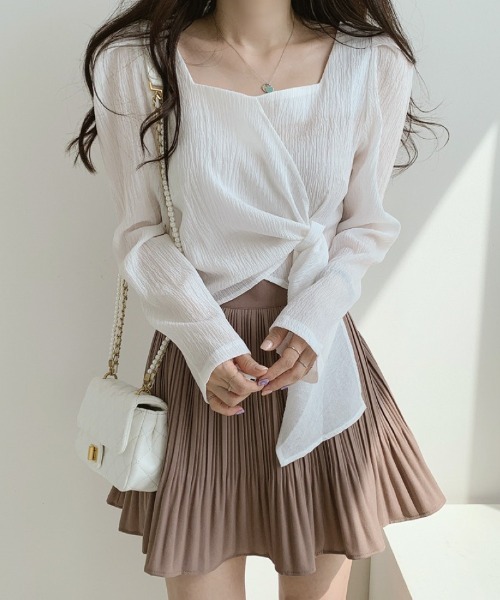 Ritzy（リッツィー）の「ラップデザイン　ウエストリボン（シャツ/ブラウス・レディース・カーキ/ブラック/ホワイト・M）」の18枚目の写真