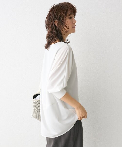 RIVE DROITE（リヴドロワ）の「予約【ON・OFF問わず活躍】リブ付きジョーゼットドルマンブラウス2（シャツ/ブラウス・レディース・チャコールグレー/ブラック/ライトグレー/オフホワイト・FREE）」の10枚目の写真