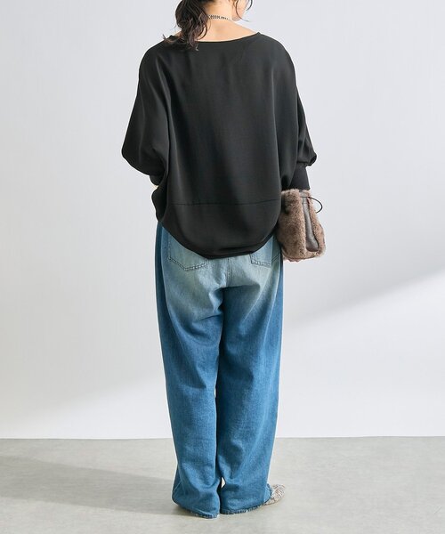 RIVE DROITE（リヴドロワ）の「予約【ON・OFF問わず活躍】リブ付きジョーゼットドルマンブラウス2（シャツ/ブラウス・レディース・チャコールグレー/ブラック/ライトグレー/オフホワイト・FREE）」の16枚目の写真