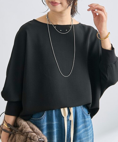 RIVE DROITE（リヴドロワ）の「予約【ON・OFF問わず活躍】リブ付きジョーゼットドルマンブラウス2（シャツ/ブラウス・レディース・チャコールグレー/ブラック/ライトグレー/オフホワイト・FREE）」の17枚目の写真