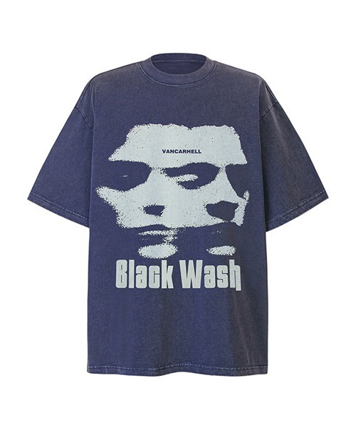 Ressaca(レサーカ)の「オーバーサイズピグメント加工フェイスプリントTシャツ(Tシャツ/カットソー・メンズ・ブラック/ブルー・M/L/XL)」の1枚目の写真