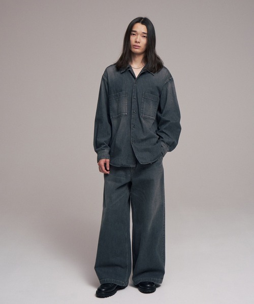 superNova.（スーパーノヴァ）の「Baggy jeans Old vintage wash（デニムパンツ・メンズ・ブラック・MEDIUM/SMALL）」の2枚目の写真