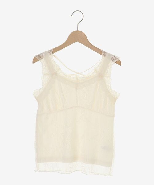 MAJESTIC LEGON（マジェスティックレゴン）の「レースクロスタンク（タンクトップ・レディース・オフホワイト/ブラック/アイボリー・MEDIUM）」の9枚目の写真