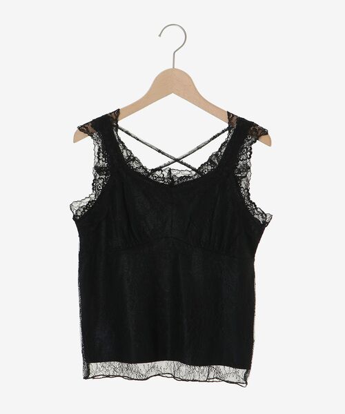 MAJESTIC LEGON（マジェスティックレゴン）の「レースクロスタンク（タンクトップ・レディース・オフホワイト/ブラック/アイボリー・MEDIUM）」の10枚目の写真