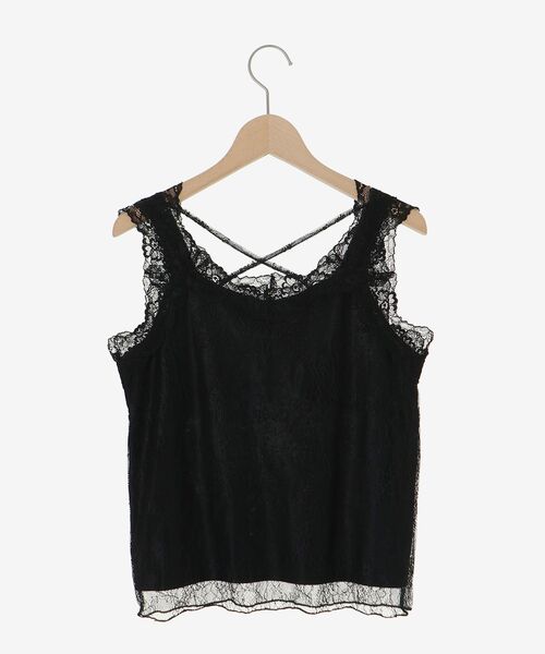 MAJESTIC LEGON（マジェスティックレゴン）の「レースクロスタンク（タンクトップ・レディース・オフホワイト/ブラック/アイボリー・MEDIUM）」の11枚目の写真