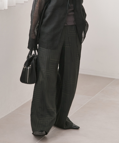 JOURNAL STANDARD（ジャーナルスタンダード）の「VISアサキカプリントパンツ（その他パンツ・レディース・ブラウン/アイボリー/グリーン・FREE）」の3枚目の写真