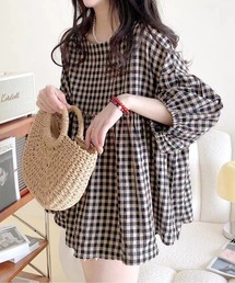 AMAJI（アマジ）の「ギンガムチェックブラウス（シャツ/ブラウス）」