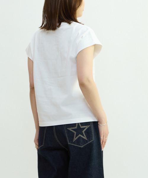 CONVERSE TOKYO(コンバーストウキョウ)の「FRENCH-SLEEVE LOGO FOIL PRINT TEE(Tシャツ/カットソー・レディース・杢グレー/チャコールグレー/ミント/ホワイト・FREE)」の12枚目の写真