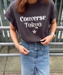 FRENCH-SLEEVE LOGO FOIL PRINT TEE