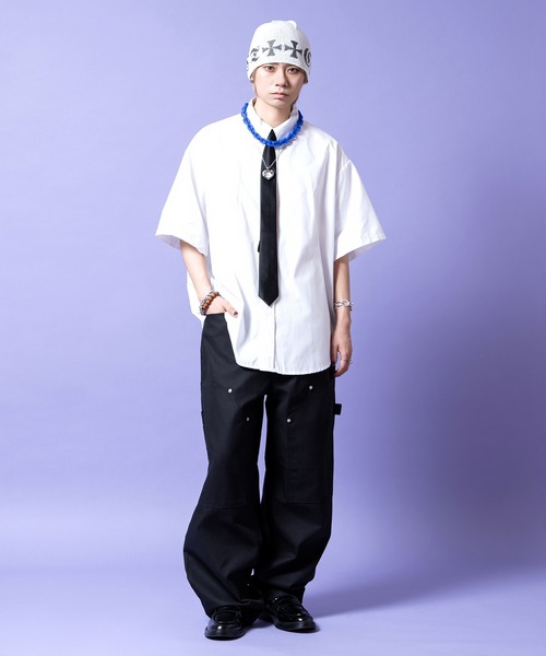 a.p.o.v.(エーピーオービー)の「a.p.o.v. ソフトオックスフォードコットンオーバーサイズミニマル半袖シャツ(シャツ/ブラウス・メンズ・グレー/ブルー/ホワイト/ラベンダー/イエロー・ONESIZE)」の9枚目の写真