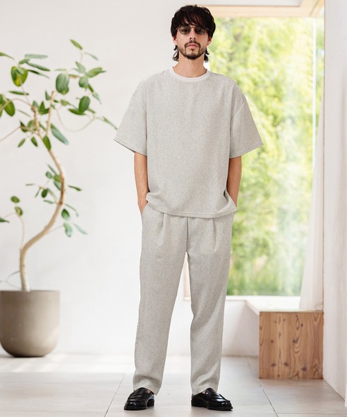 CAMBIO(カンビオ)の「mt10465-サマーツイードTシャツ(26A-15011CM)(Tシャツ/カットソー・メンズ・ホワイト/ブルー/ブラック・M/L/XL)」の7枚目の写真