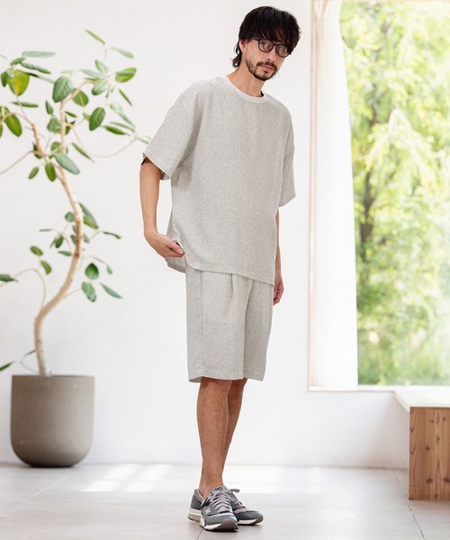 CAMBIO(カンビオ)の「mt10465-サマーツイードTシャツ(26A-15011CM)(Tシャツ/カットソー・メンズ・ホワイト/ブルー/ブラック・M/L/XL)」の8枚目の写真