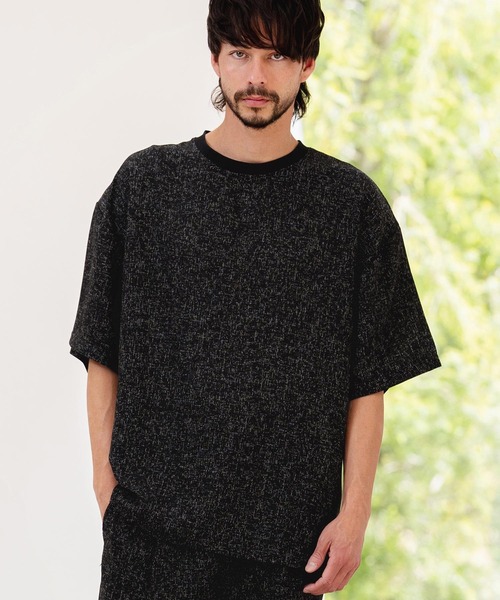 CAMBIO(カンビオ)の「mt10465-サマーツイードTシャツ(26A-15011CM)(Tシャツ/カットソー・メンズ・ホワイト/ブルー/ブラック・M/L/XL)」の10枚目の写真