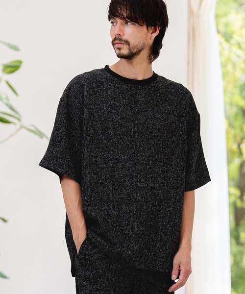 CAMBIO(カンビオ)の「mt10465-サマーツイードTシャツ(26A-15011CM)(Tシャツ/カットソー・メンズ・ホワイト/ブルー/ブラック・M/L/XL)」の11枚目の写真