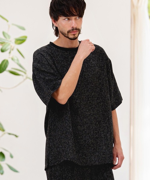 CAMBIO(カンビオ)の「mt10465-サマーツイードTシャツ(26A-15011CM)(Tシャツ/カットソー・メンズ・ホワイト/ブルー/ブラック・M/L/XL)」の12枚目の写真