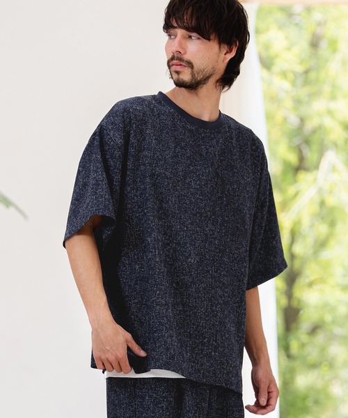 CAMBIO(カンビオ)の「mt10465-サマーツイードTシャツ(26A-15011CM)(Tシャツ/カットソー・メンズ・ホワイト/ブルー/ブラック・M/L/XL)」の17枚目の写真