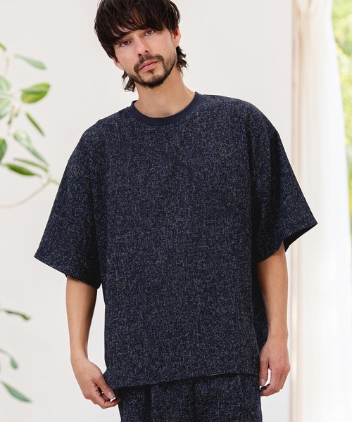 CAMBIO(カンビオ)の「mt10465-サマーツイードTシャツ(26A-15011CM)(Tシャツ/カットソー・メンズ・ホワイト/ブルー/ブラック・M/L/XL)」の18枚目の写真