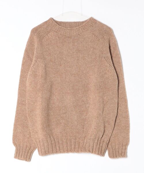 Harley of Scotland（ハーレーオブスコットランド）の「【T18】【Harley of Scotland/ハーレー オブ スコットランド】SEEDLE SHOULDER CHUNKY CREW SWEATER（ニット/セーター・メンズ・タン/ブルー/ナチュラル/グレー・42）」の2枚目の写真