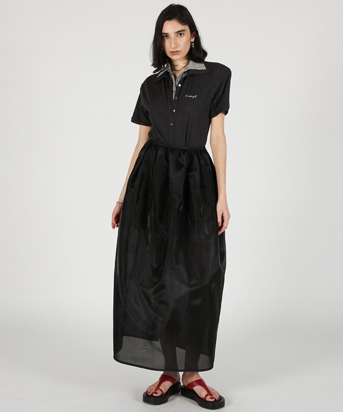 PRANK PROJECT(プランクプロジェクト)の「【2026Summer Pre-Order】ハードメッシュマキシスカート / Hard Mesh Maxi Skirt(スカート・レディース・ベージュ/ブラック・36/38)」の7枚目の写真