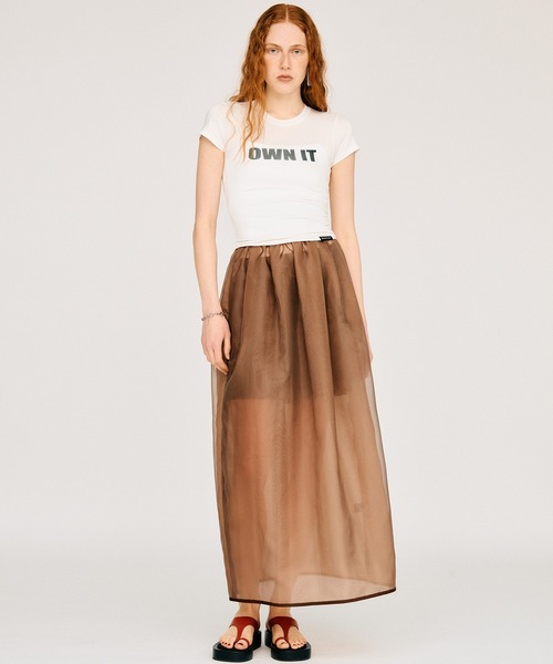 PRANK PROJECT(プランクプロジェクト)の「ハードメッシュマキシスカート / Hard Mesh Maxi Skirt(スカート・レディース・ベージュ/ブラック・36/38)」の21枚目の写真