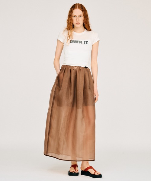 PRANK PROJECT(プランクプロジェクト)の「ハードメッシュマキシスカート / Hard Mesh Maxi Skirt(スカート・レディース・ベージュ/ブラック・36/38)」の20枚目の写真