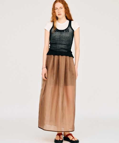 PRANK PROJECT(プランクプロジェクト)の「ハードメッシュマキシスカート / Hard Mesh Maxi Skirt(スカート・レディース・ベージュ/ブラック・36/38)」の22枚目の写真