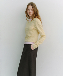 ESSENTIAL PETIT V-NECK T-SHIRT_UDTS6A201_BUTTER