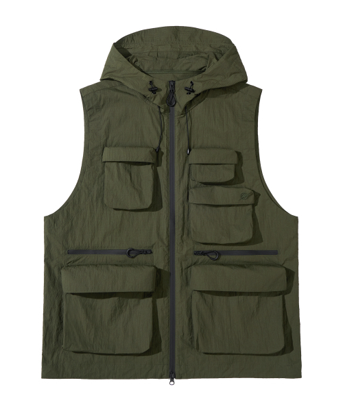 KALAPATTHAR(カラパタール)の「MULTI POCKET NYLON HOODED VEST - KHAKI(ベスト・メンズ・その他・MEDIUM/LARGE)」の5枚目の写真