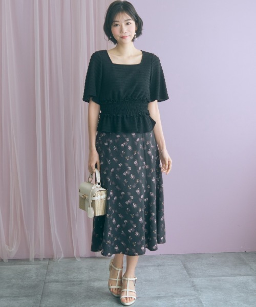 marun（マルン）の「【セットアップ対応】＜大きいサイズ＞クロシェ編ニットショート丈トップス marun（Tシャツ/カットソー・レディース・クリーム/ブラック・5L/4L/3L/LL/L）」の8枚目の写真