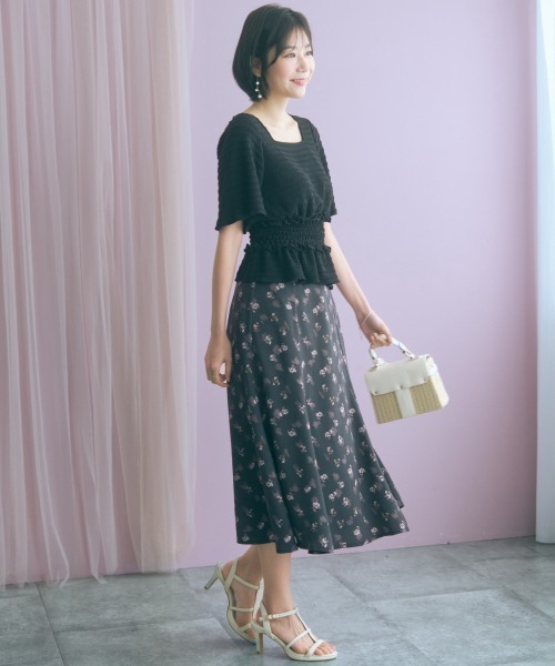 marun（マルン）の「【セットアップ対応】＜大きいサイズ＞クロシェ編ニットショート丈トップス marun（Tシャツ/カットソー・レディース・クリーム/ブラック・5L/4L/3L/LL/L）」の9枚目の写真