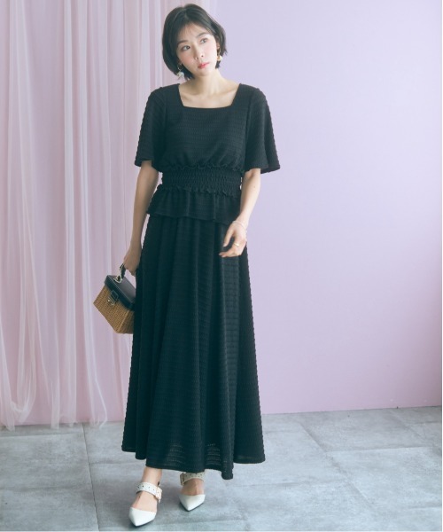 marun（マルン）の「【セットアップ対応】＜大きいサイズ＞クロシェ編ニットショート丈トップス marun（Tシャツ/カットソー・レディース・クリーム/ブラック・5L/4L/3L/LL/L）」の4枚目の写真
