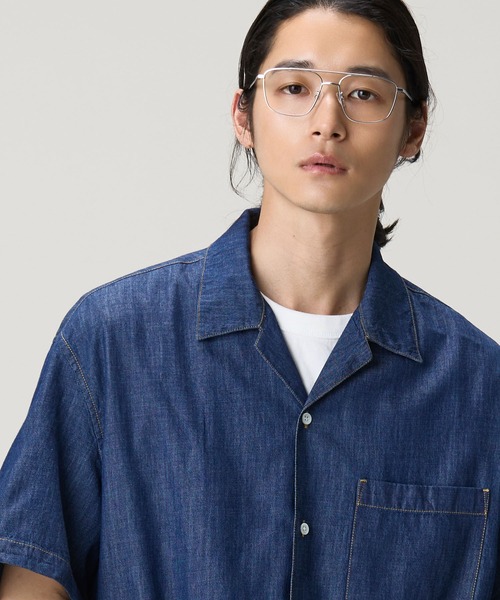 LACOSTE(ラコステ)の「オーバーサイズ オープンカラーデニムシャツ(シャツ/ブラウス・メンズ・ライトブルー/インディゴブルー・38/39/41/40)」の20枚目の写真