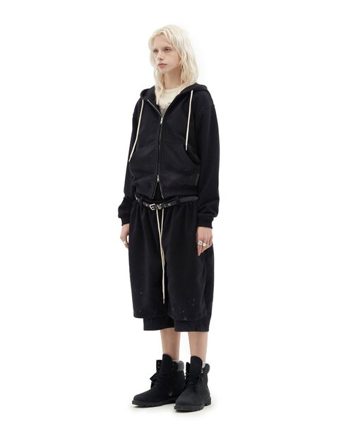CIAOPANIC（チャオパニック）の「【DEFGARMENTS/デフガーメンツ】PAINTING BRUSHED BURMUDA SHORTS（その他パンツ・レディース・グレー/ブラック・LARGE/SMALL）」の4枚目の写真
